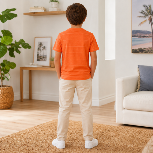 Tricou Baieti Palm Pocket Portocaliu - imagine 3
