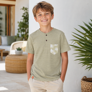 Tricou Baieti Palm Pocket Kaki