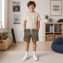 Pantaloni Scurti Baieti Tie Dye Olive