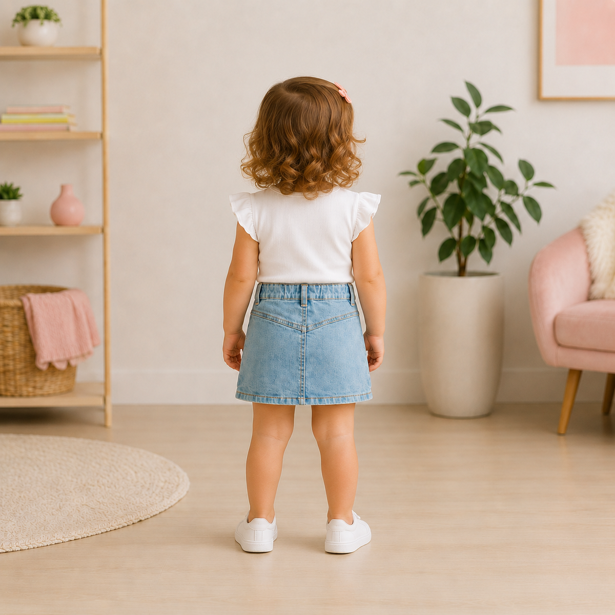 Fusta blugi Fete Buttons Light Denim