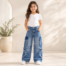 Blugi Cargo Fete Light Denim