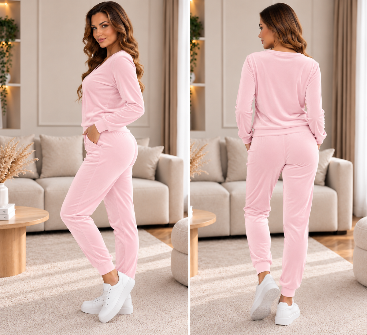 Trening Dama din Catifea Roz Candy COOL