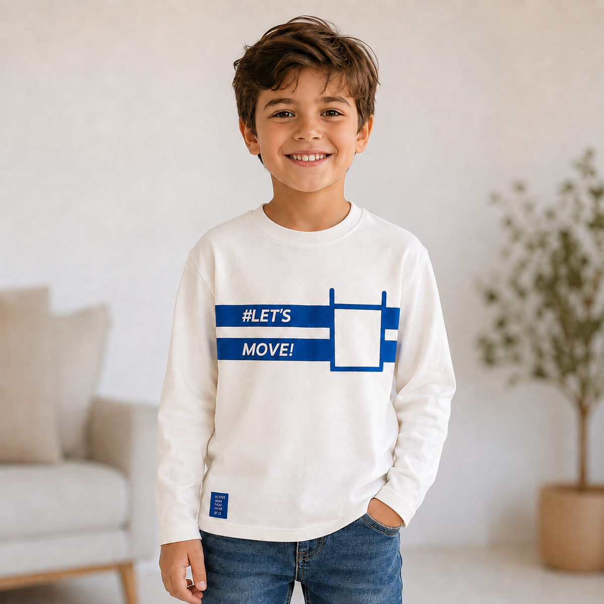 Bluza Baieti LetsMove Alb