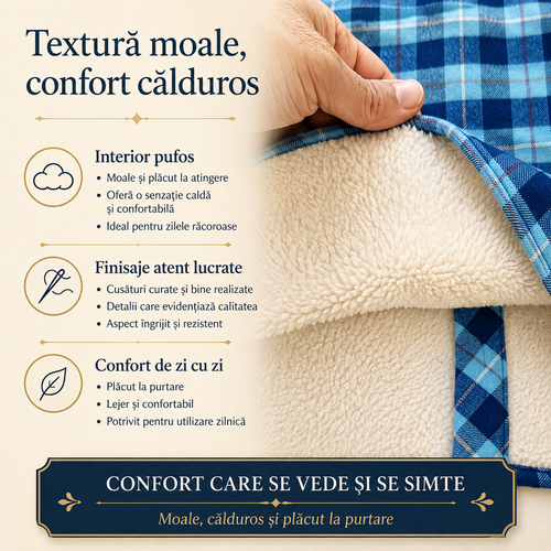 Camasa Căptușită Baieti Carouri Turcoaz