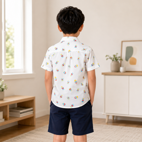Camasa Baieti Sky Blue Print - imagine 2
