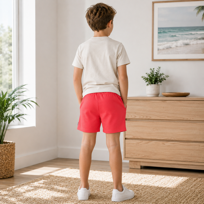 Pantaloni Scurti Baieti Rosu
