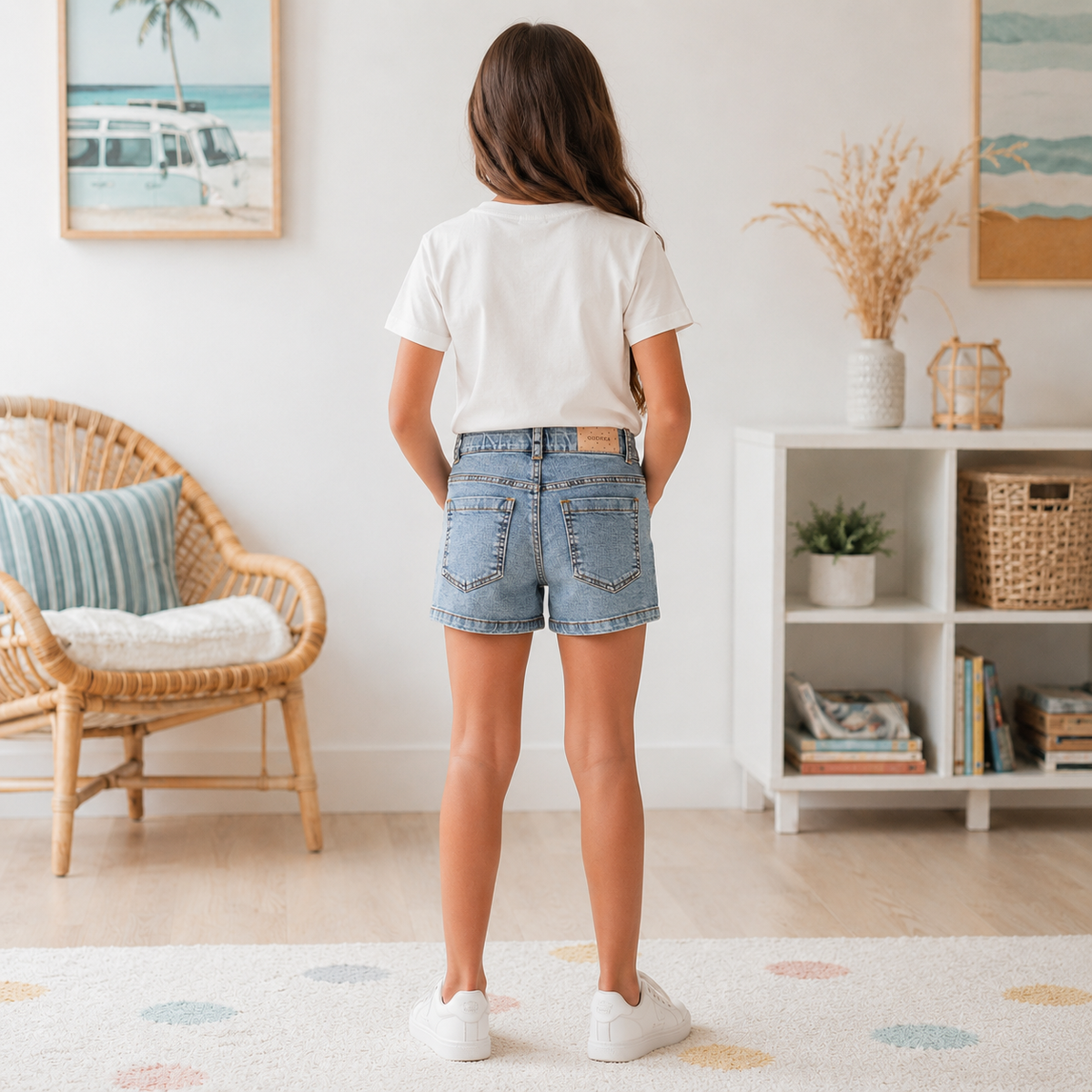 Blugi Scurti Fete IceCream Light Denim