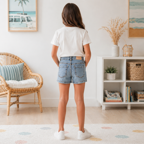Blugi Scurti Fete IceCream Light Denim - imagine 2