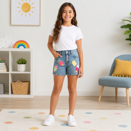 Blugi Scurti Fete IceCream Dark Denim