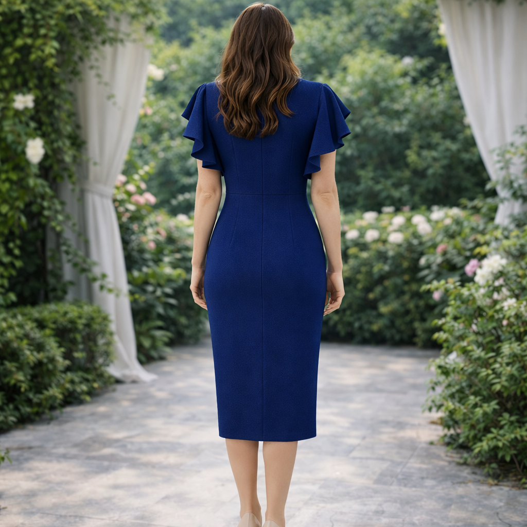 Rochie Eleganta Bleumarin Lotus