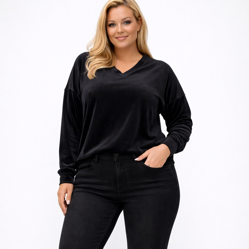 Bluza Negru din Catifea Mood