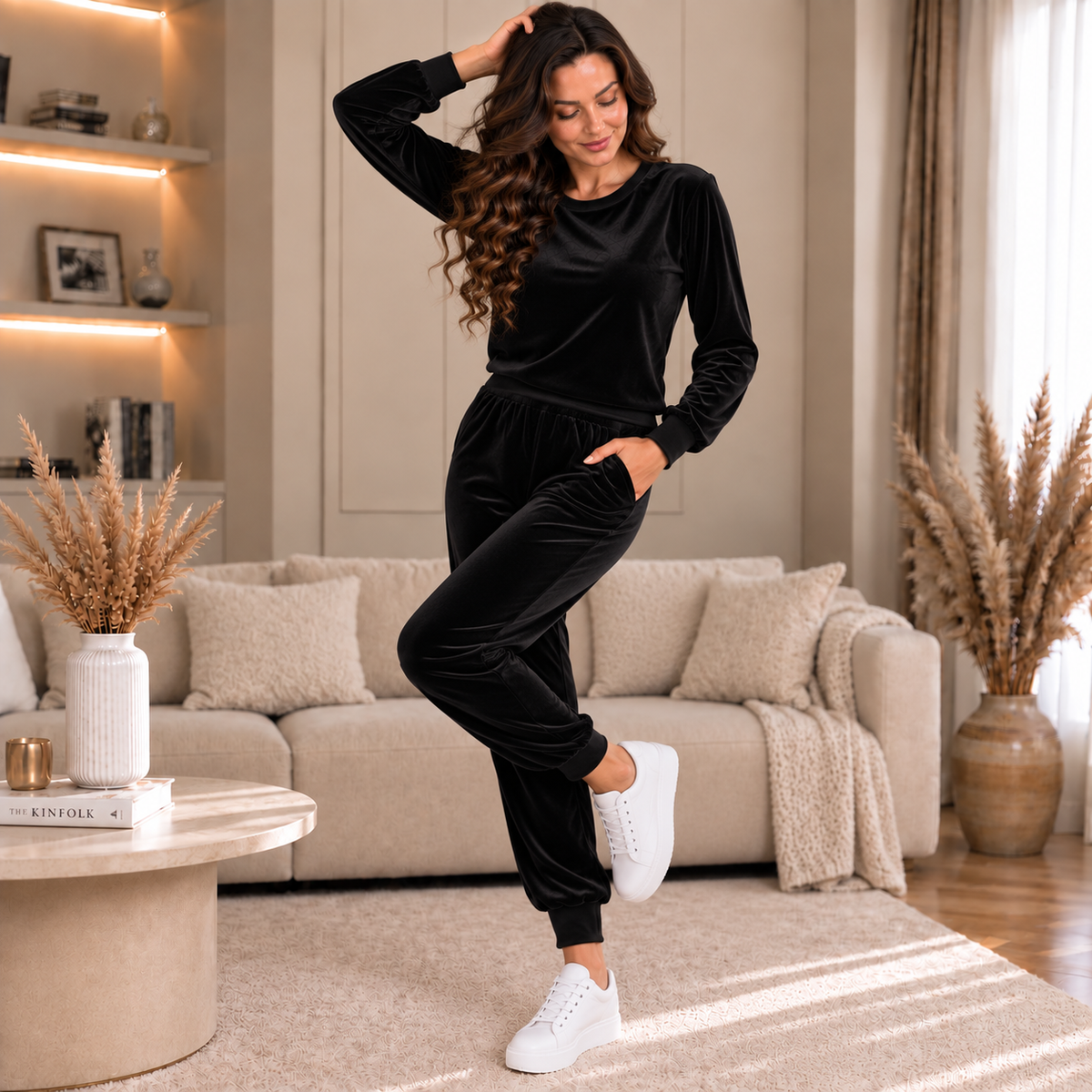 Trening Soft Negru din Catifea