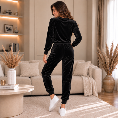 Trening Soft Negru din Catifea