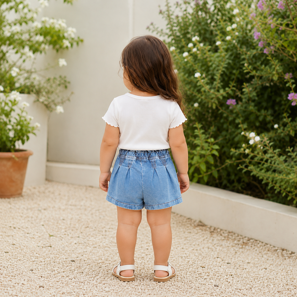 Pantaloni Scurti Fete Bella Light Denim