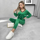Trening COOL Verde Deschis din catifea - decolteu in V