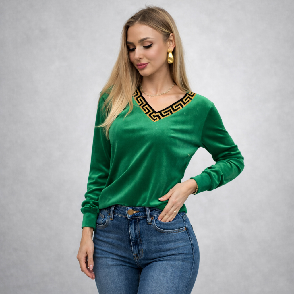 Bluza Verde Deschis din Catifea COOL