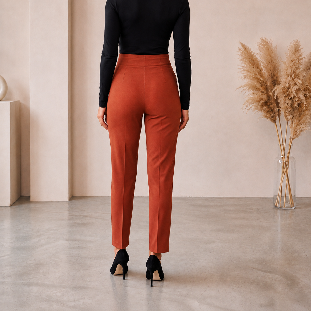 Pantaloni Dama Eleganti Caramiziu Zaza