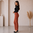 Pantaloni Eleganti din Crep Maro Zaza - imagine 3