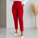 Pantaloni Eleganti din Crep Rosu Zaza
