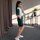 Trening Alb/Verde din Bumbac MinMin