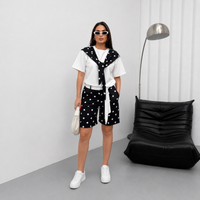 Compleu Alb/Negru din Bumbac Chic