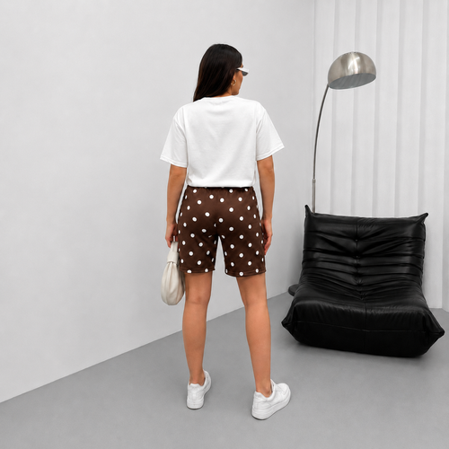 Compleu Alb/Maro din Bumbac Chic