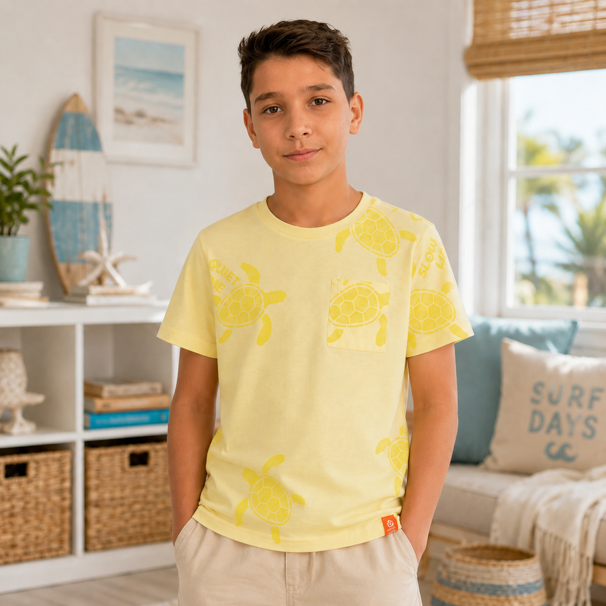 Tricou Turtle Baieti Galben