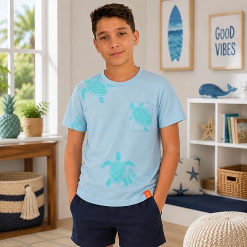 Tricou Turtle Baieti Bleo