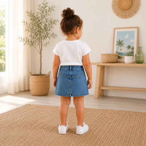 Fusta blugi Fete Buttons Dark Denim - imagine 2