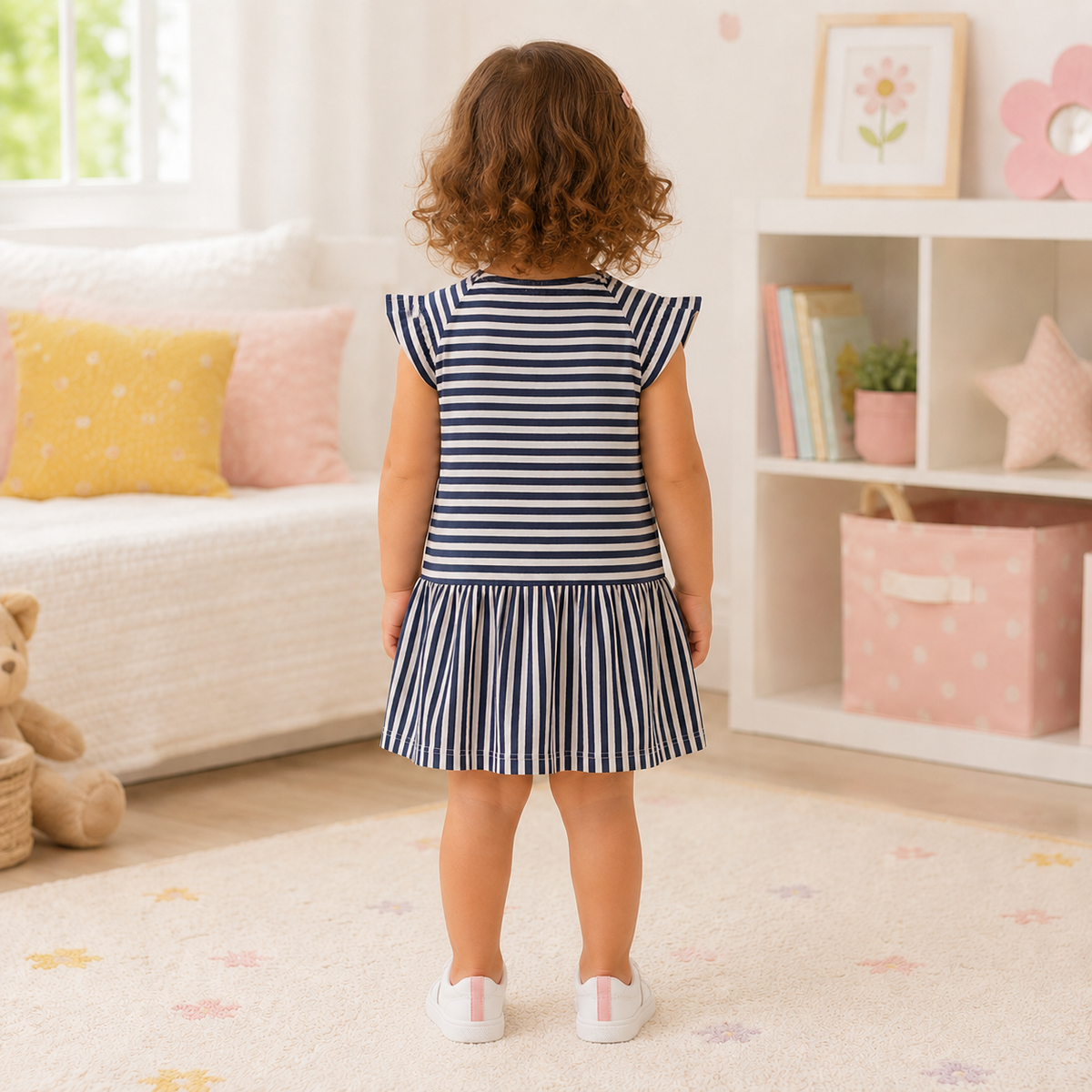 Rochie Fete Flowers Navy