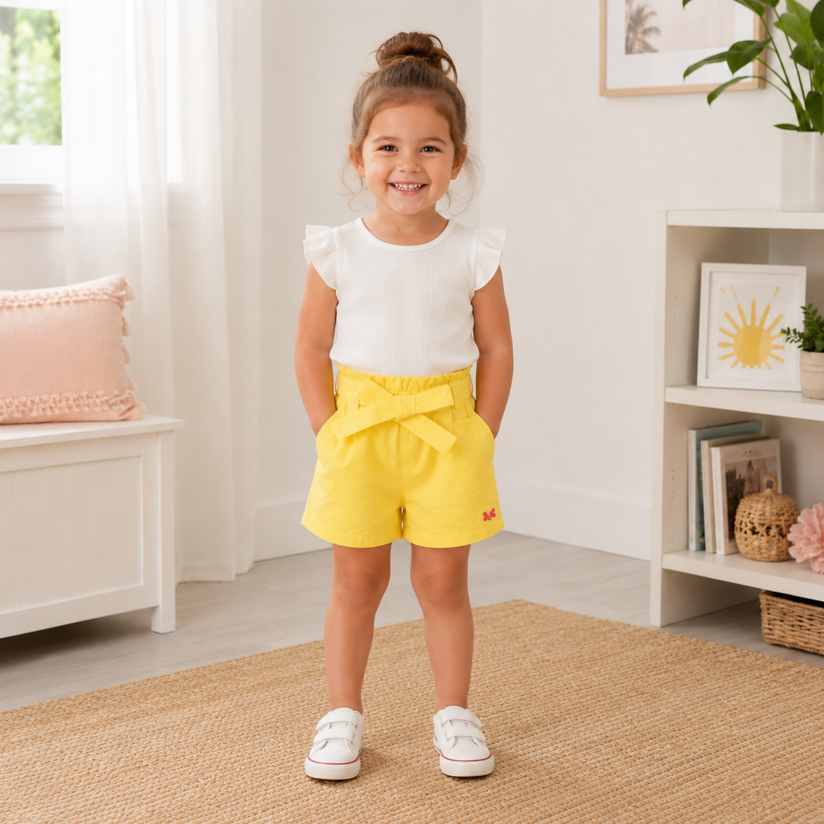 Pantaloni Scurti Fete Bee Galben