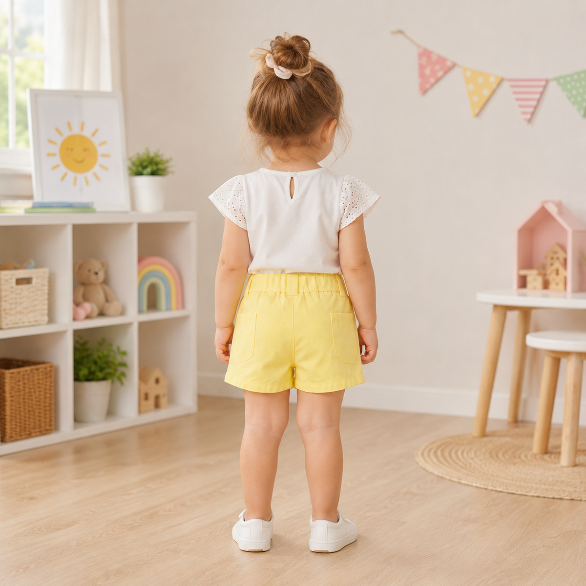 Pantaloni Scurti Fete Bee Galben