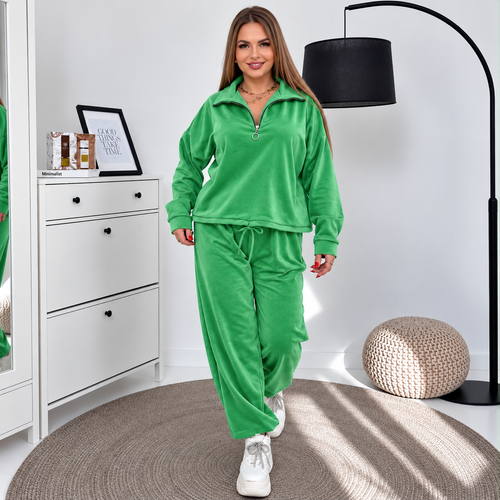 Trening Dama din Catifea Verde Mara