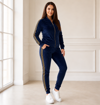 Trening Dama din Catifea Bleumarin Yalle