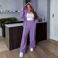 Trening Oversize Lila din Catifea Serin