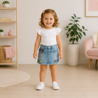 Fusta blugi Fete Buttons Light Denim