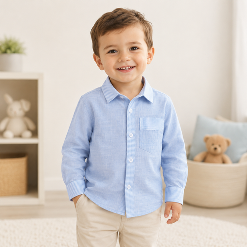 Camasa Baieti Simple Sky Blue