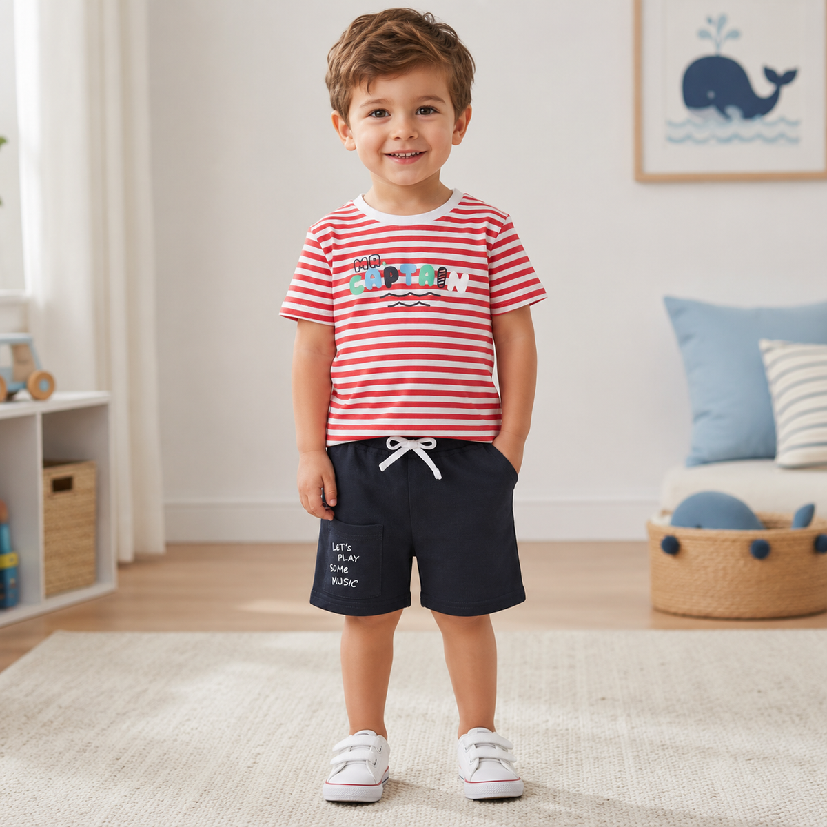 Set Baieti Red Stripes
