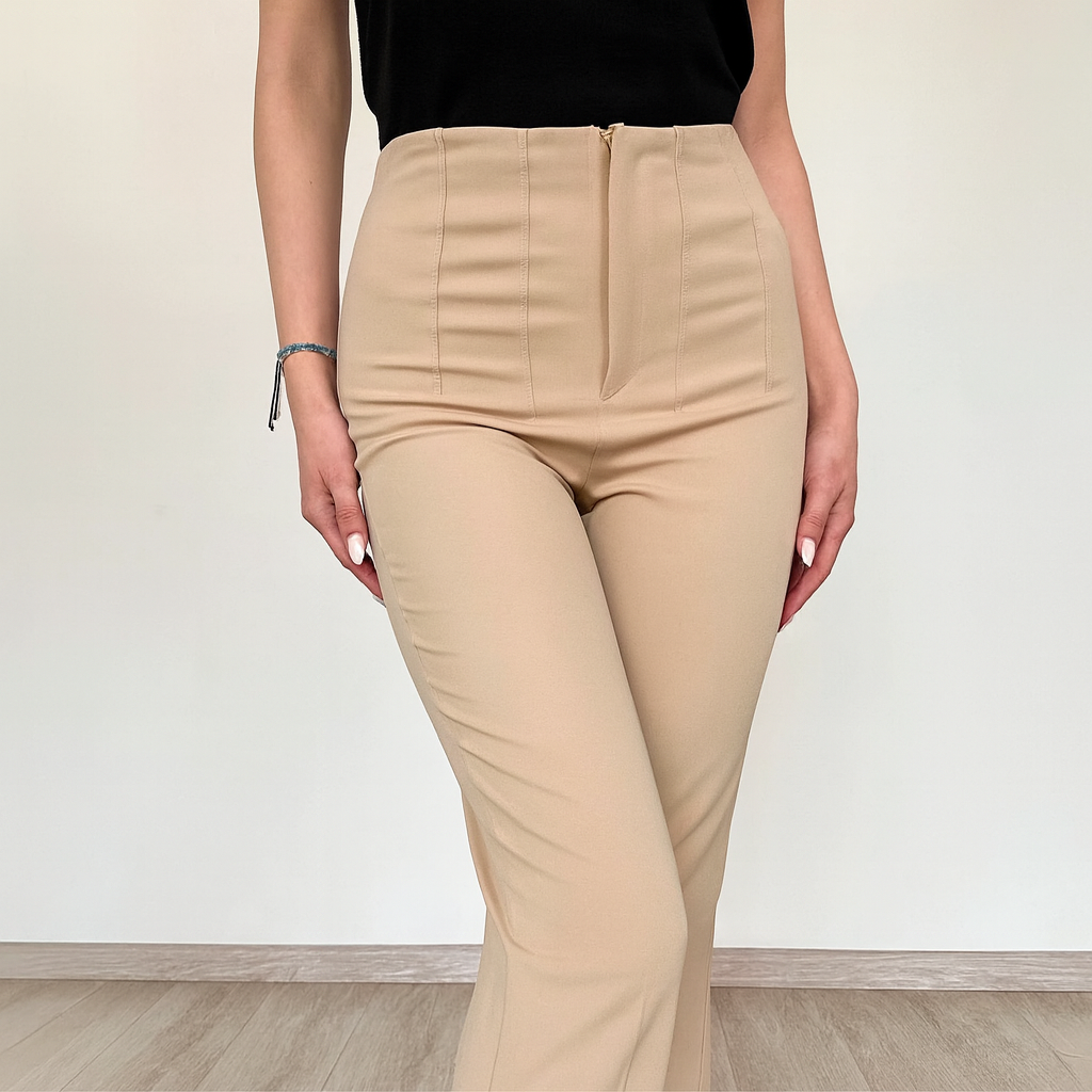 Pantaloni Dama Eleganti Bej Zaza