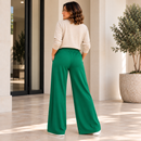 Pantaloni Palazzo Dama Doris Verde - imagine 2
