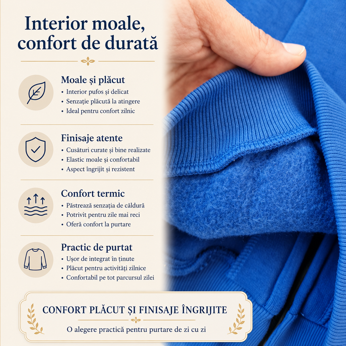 Hanorac Baieti Fermoar Bleumarin