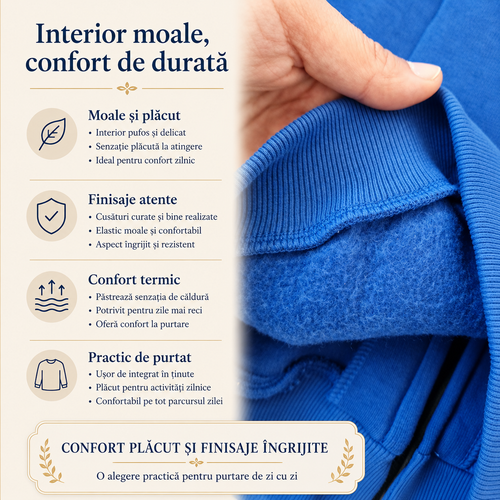 Hanorac Baieti Fermoar Bleumarin