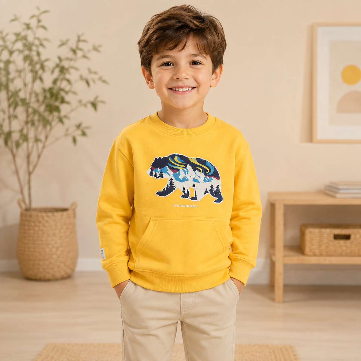 Bluza Baieti Urs Galben
