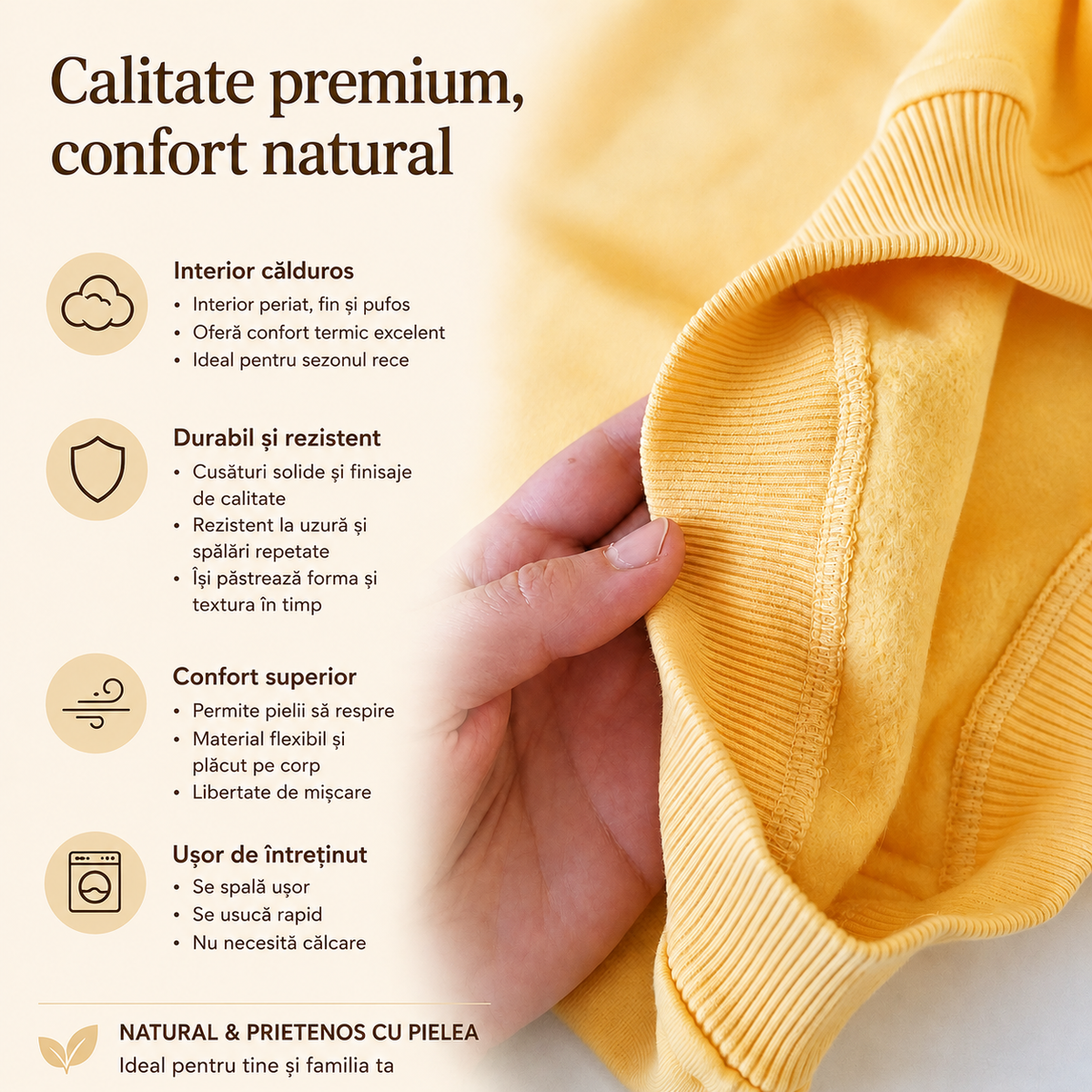 Bluza Baieti Urs Galben