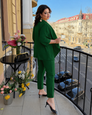 Compleu Tina Verde - sacou si pantaloni din stofa Barbi
