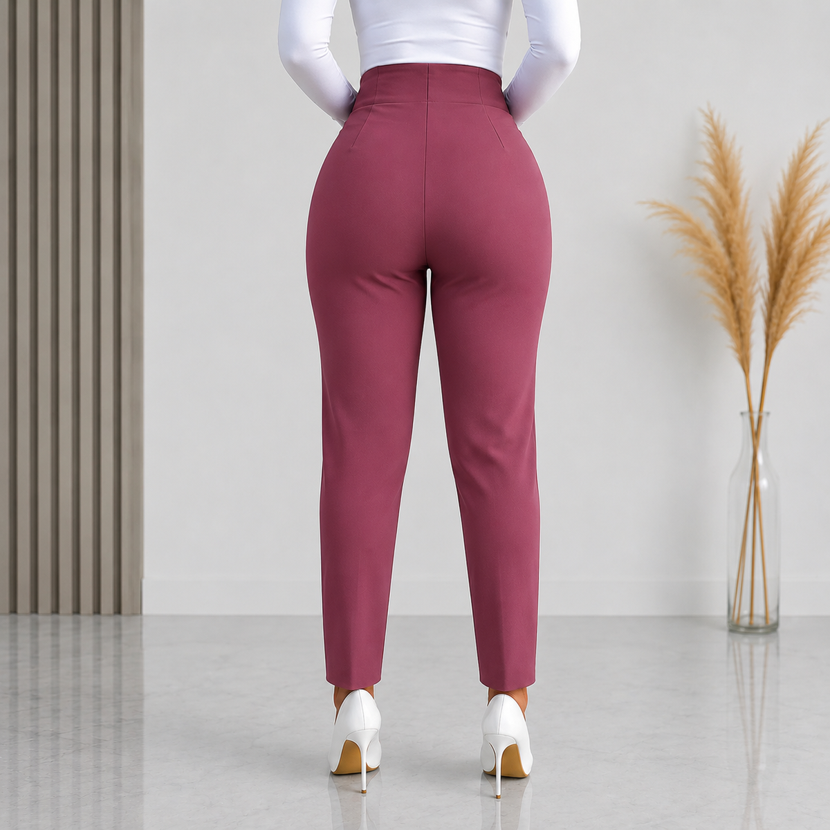 Pantaloni Dama Eleganti Mov Pruna Zaza