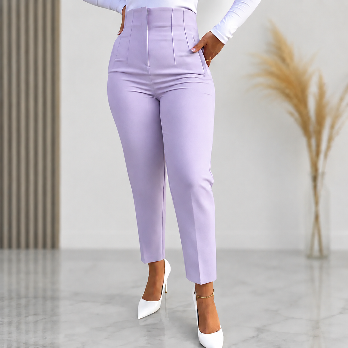 Pantaloni Dama Eleganti Lila Zaza