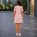 Rochie din French Terry Roz Pudra Summer - imagine 2