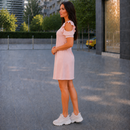 Rochie din French Terry Roz Pudra Summer - imagine 3