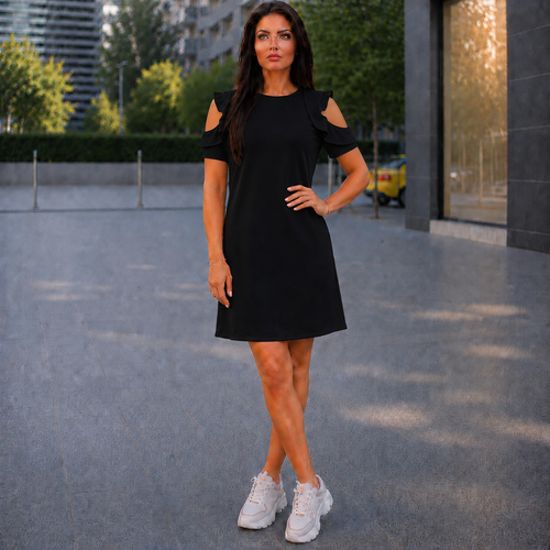 Rochie din French Terry Negru Summer